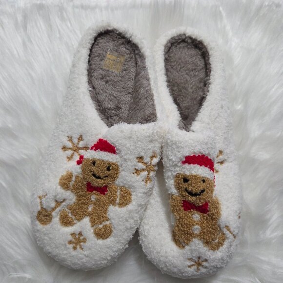 Gingerbread Man Plush Slippers - Picture 1 of 7